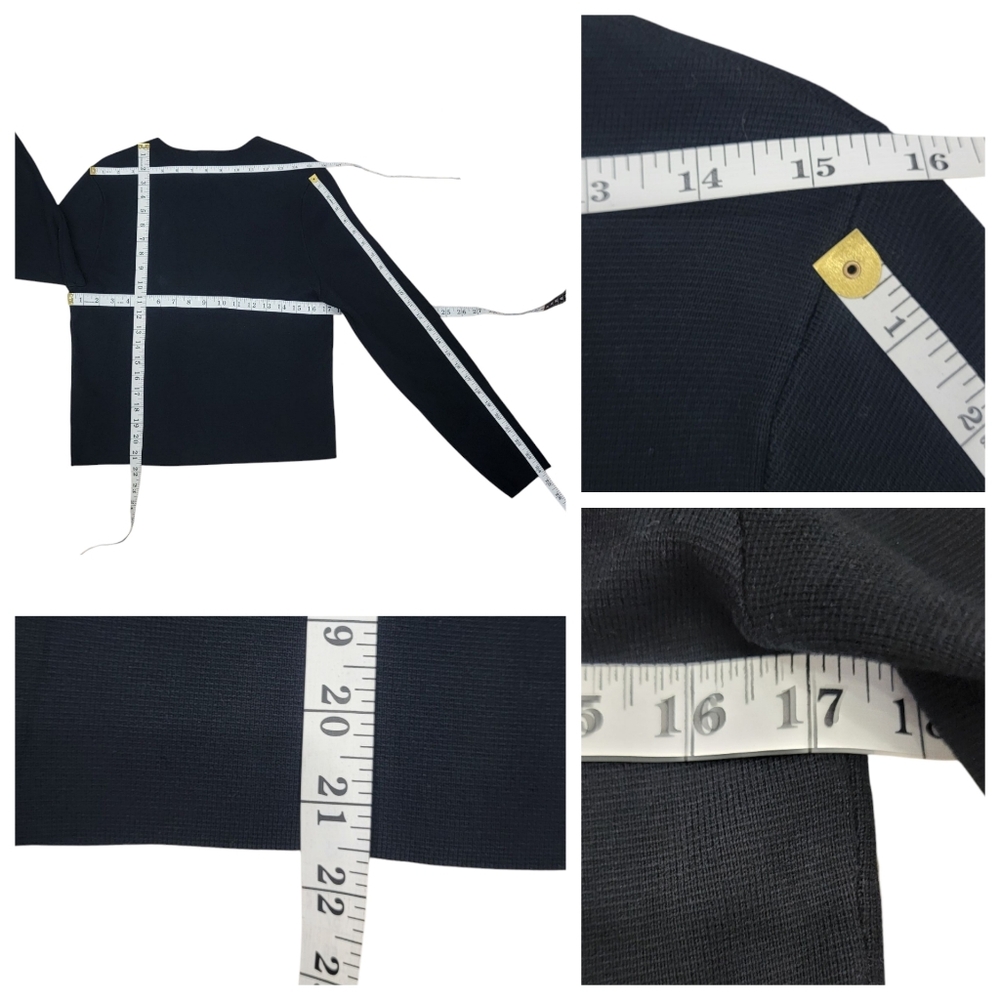 Abercrombie & Fitch Waffle Knit Top Notch Sweetheart Neckline Long Sleev… - Picture 12 of 14